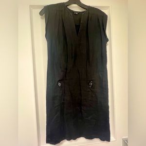 Black Linen Theory Dress